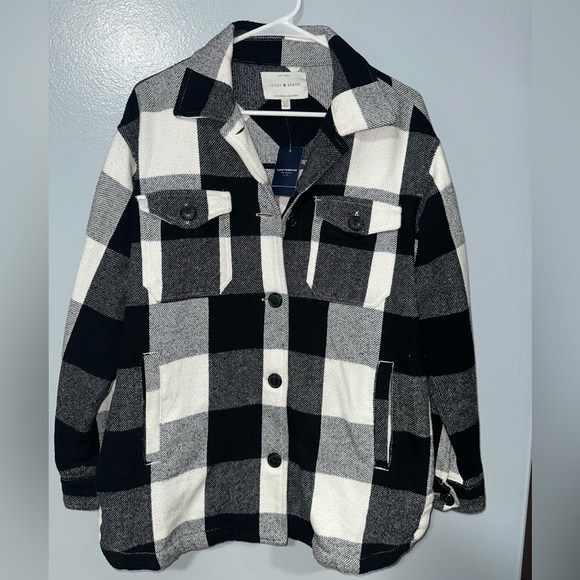 Lucky Brand Black and White Plaid Jacket - Picture 1 of 3